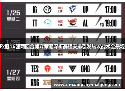 欧冠16强两回合博弈策略深析赛程安排引发热议战术全景观