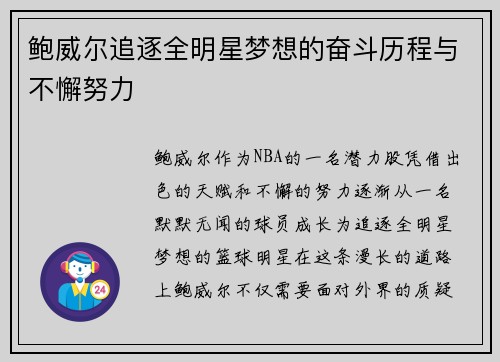 鲍威尔追逐全明星梦想的奋斗历程与不懈努力 鲍威尔追逐全明星梦想的奋斗历程与不懈努力